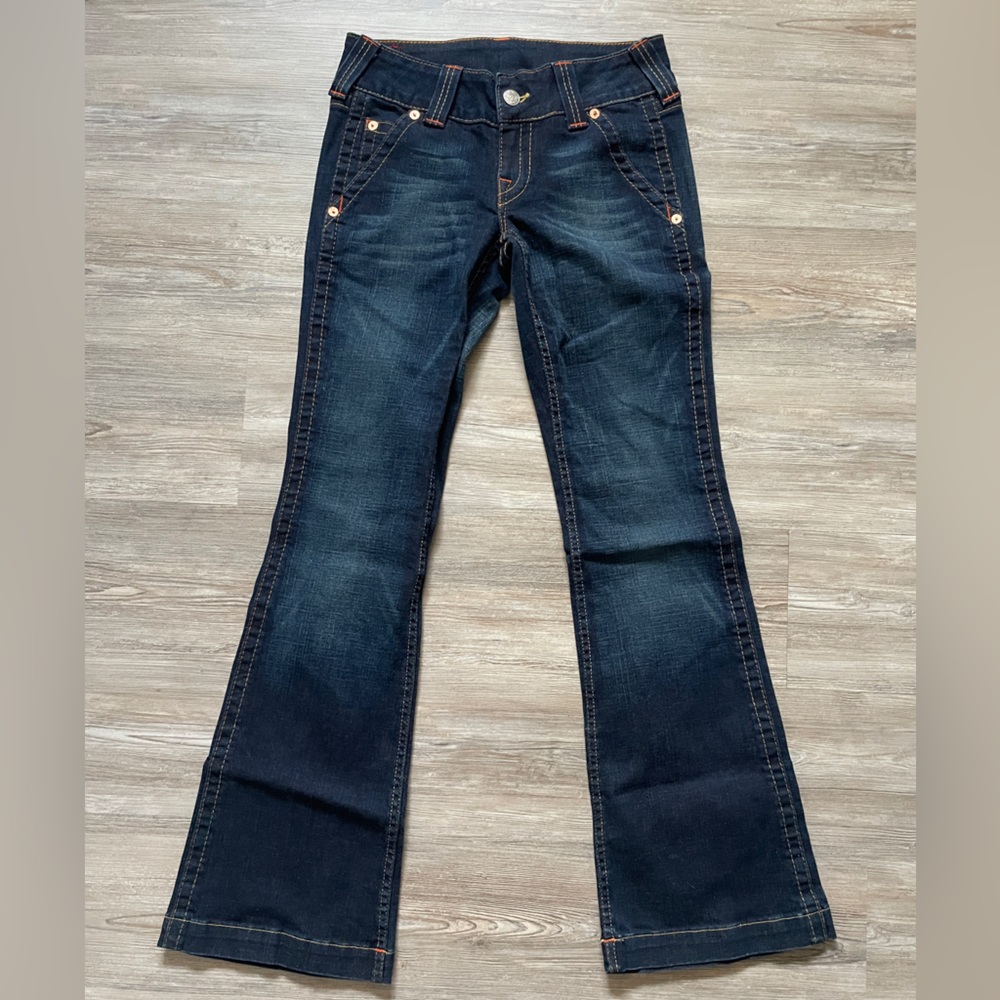 True religion dark wash vintage EMMA flare jeans size 30